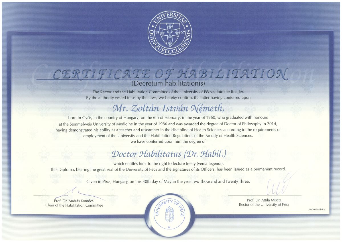 Certificate of Habilitation